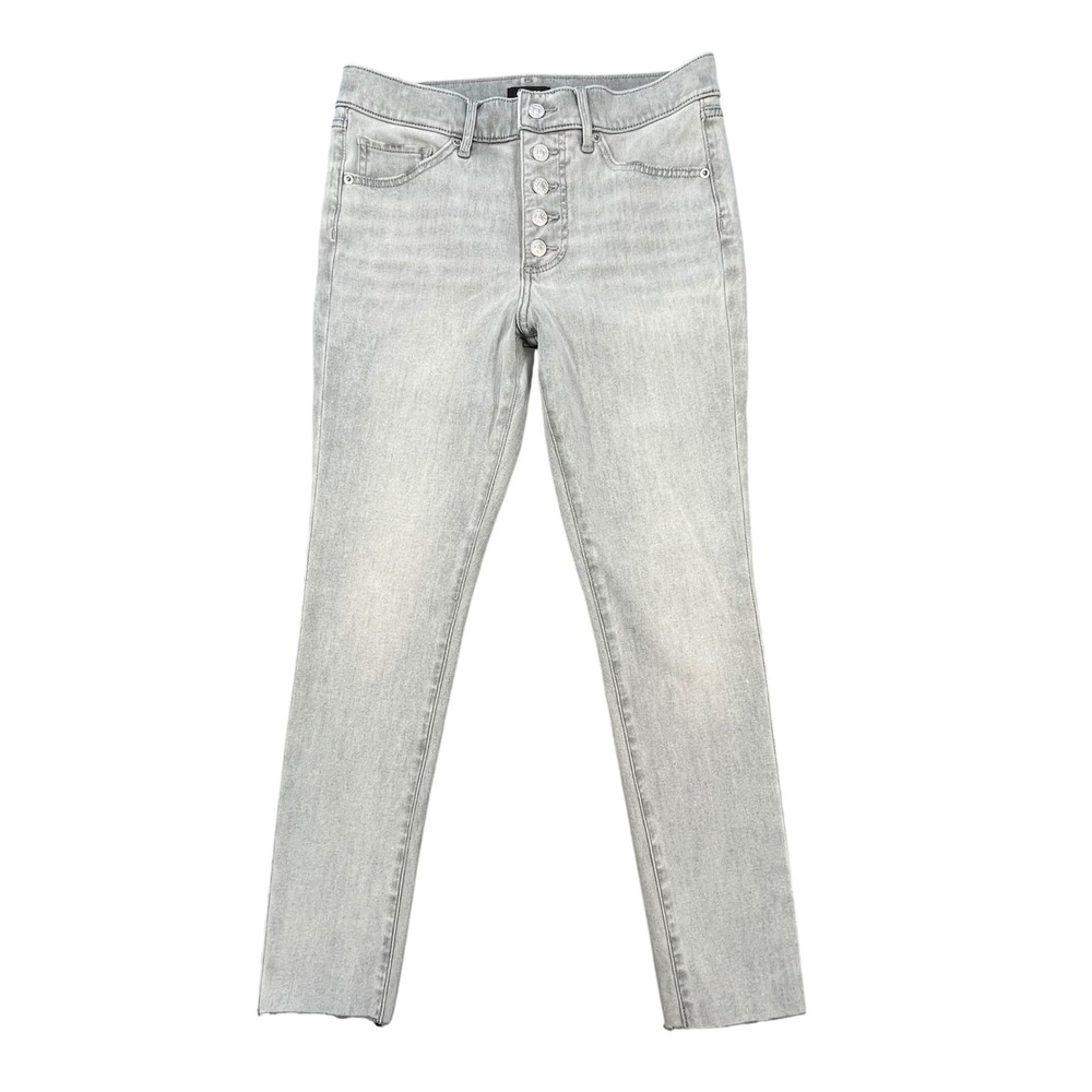 Express Gray Mid Rise 4-Way Hyper Stretch Skinny Jeans Women 8R